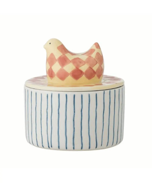 Boîte de rangement polyvalente en grès multicolore Biona Bloomingville.