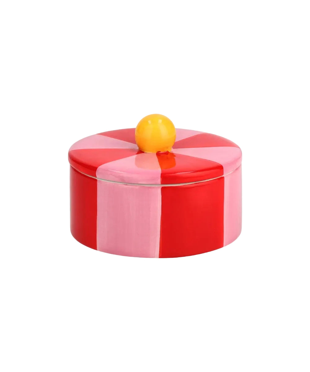 Boîte décorative ronde Artisan rouge et rose de Gift Company