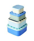 Set de Boîtes en plastique Bleues Rayures ou pois de la marque Rice
