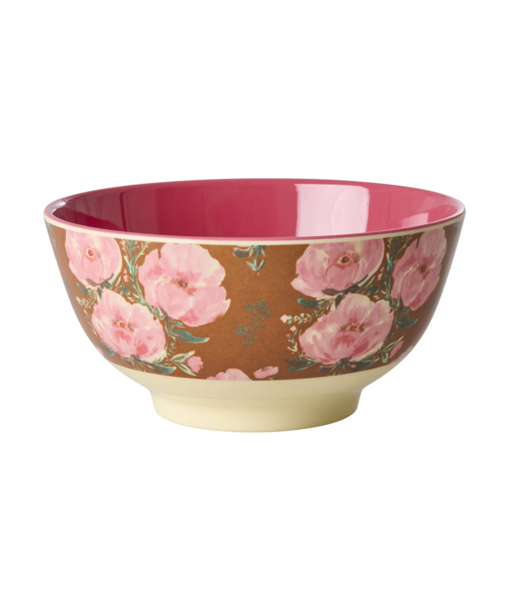 Bol médium en mélamine Floral Fiesta rose - 700 ml de Rice sur fond blanc