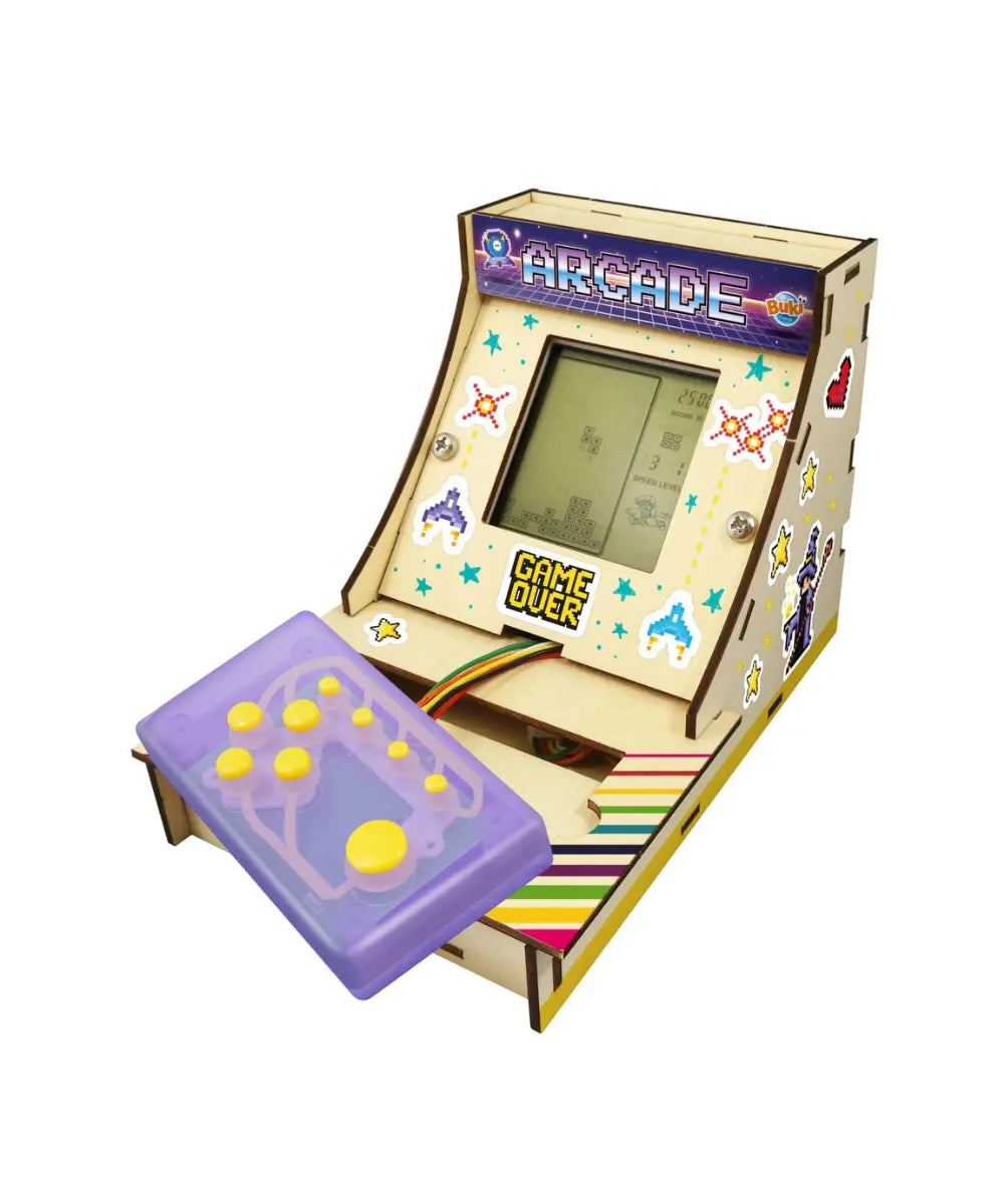 Borne d arcade en bois a construire soi meme buki france avec ecran et manette.