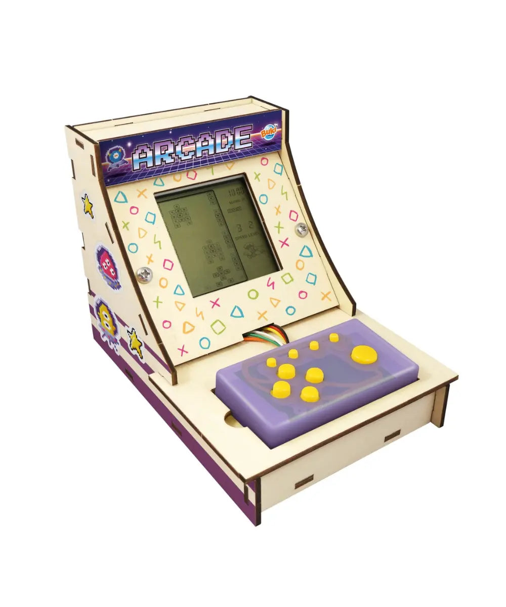 Borne d arcade en bois a construire soi meme buki france avec ecran et manette.
