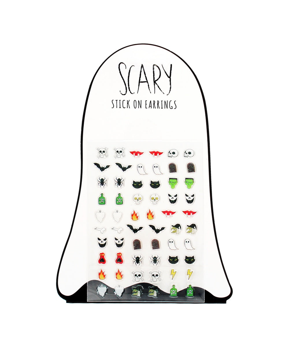 Planche de 30 paires de boucles d'oreilles autocollantes Halloween Rex London