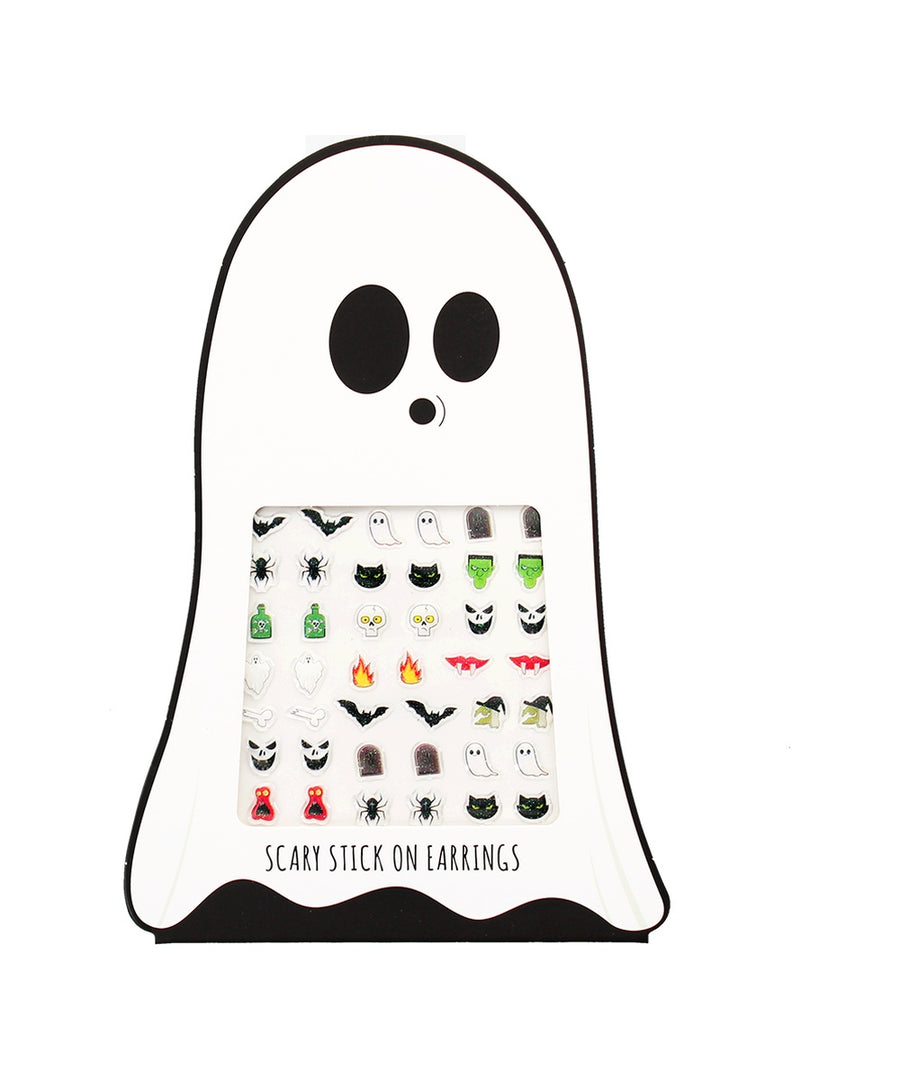 Motifs fantômes des boucles d'oreilles autocollantes Halloween Rex London