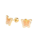 Boucles d'oreilles pour enfant Papillon scintillant en acier inoxydable et plaqué or de la marque Mrs. Ertha