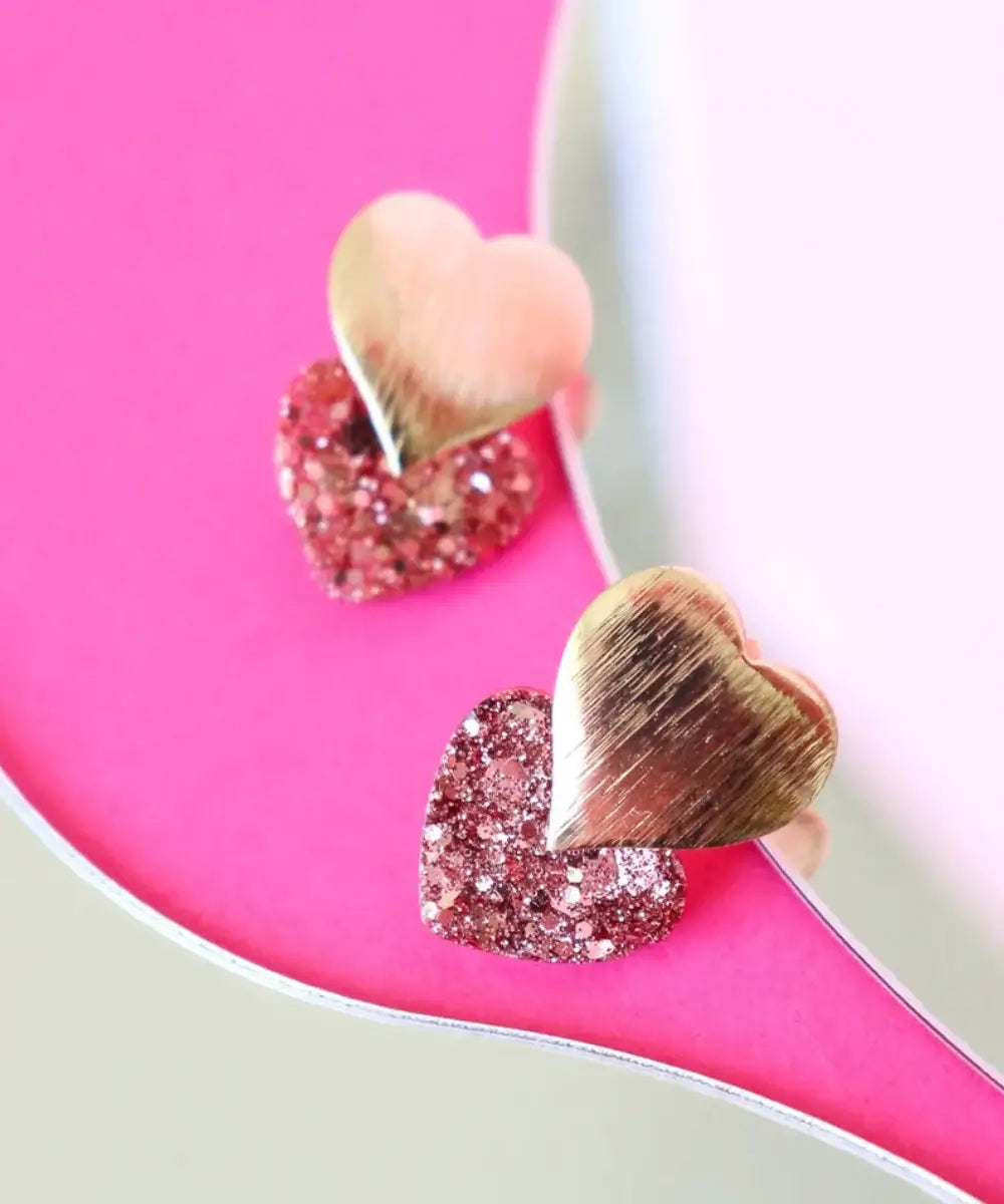 Boucles d'oreilles Caroline Rose gold en résine