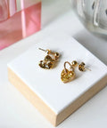 Boucles d'oreilles Lucie Or en résine pailletée