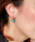 Boucles d'oreilles Lucie Turquoise portées