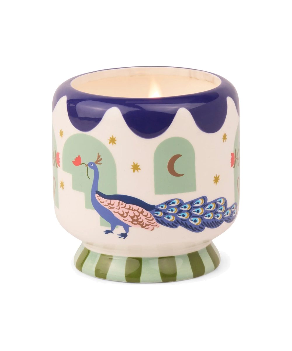 Bougie Adopo Paon Misted Lime de la marque Paddywax, sur fond blanc