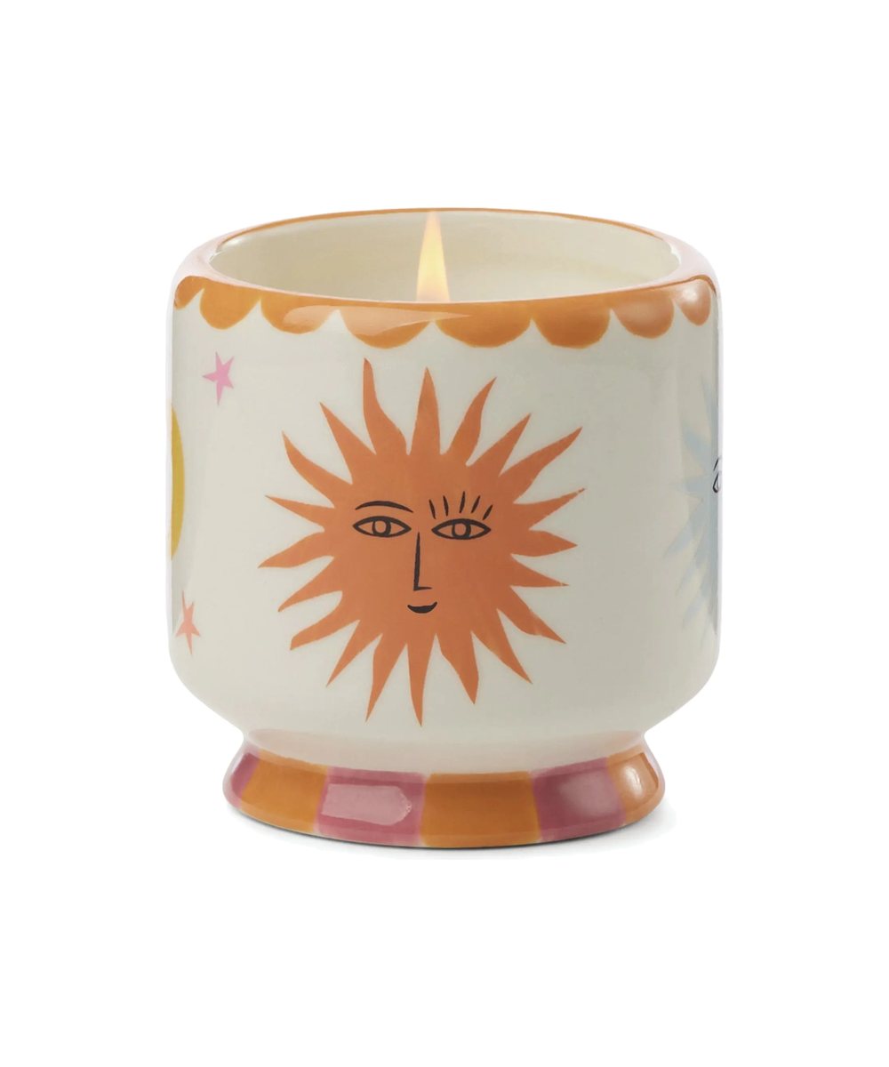 Bougie Adopo Soleil Orange Blossom de la marque Paddywax, sur fond blanc
