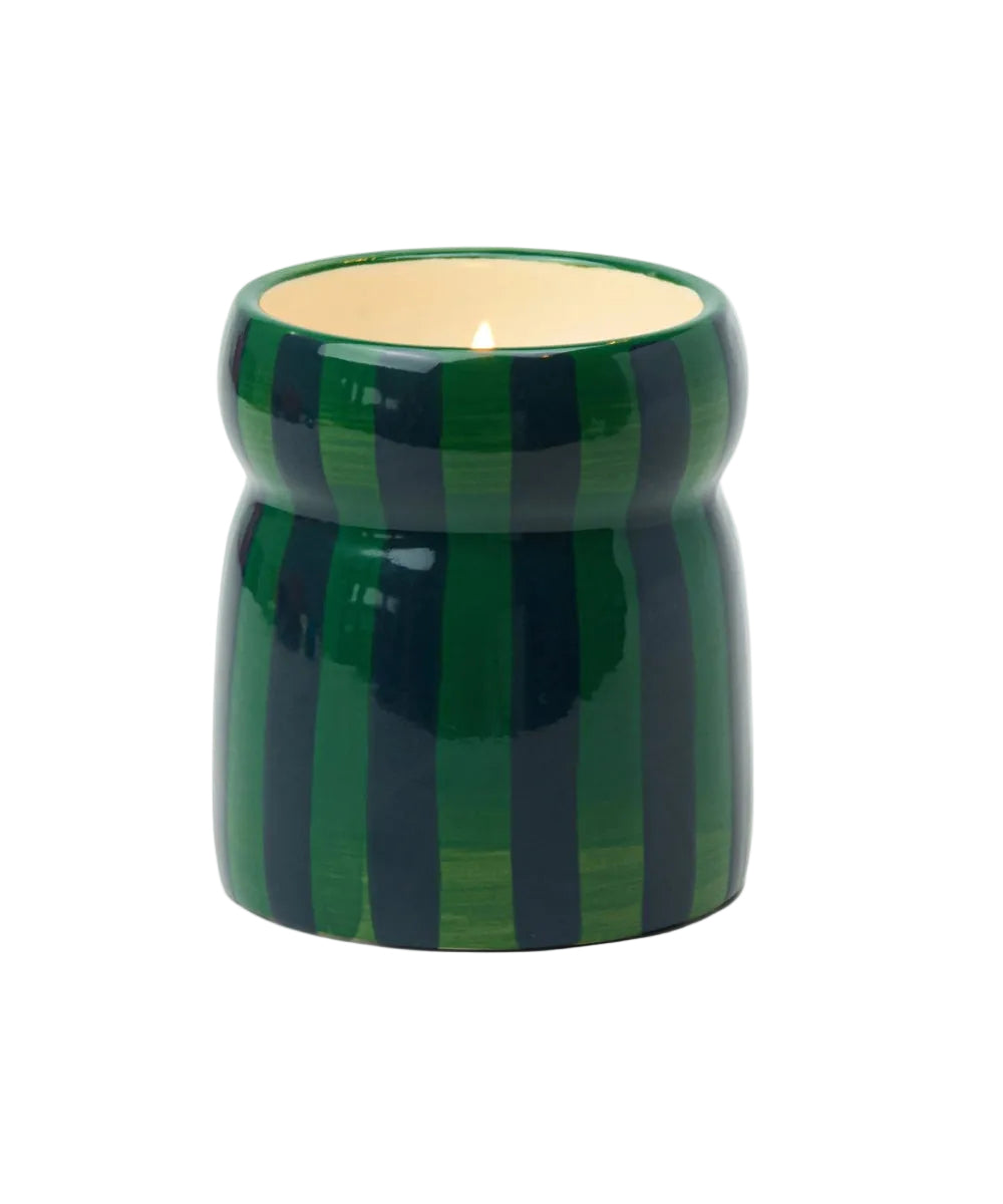 Bougie Cabana Sapin baumier - Vert & bleu marine de la marque Paddywax, sur fond blanc