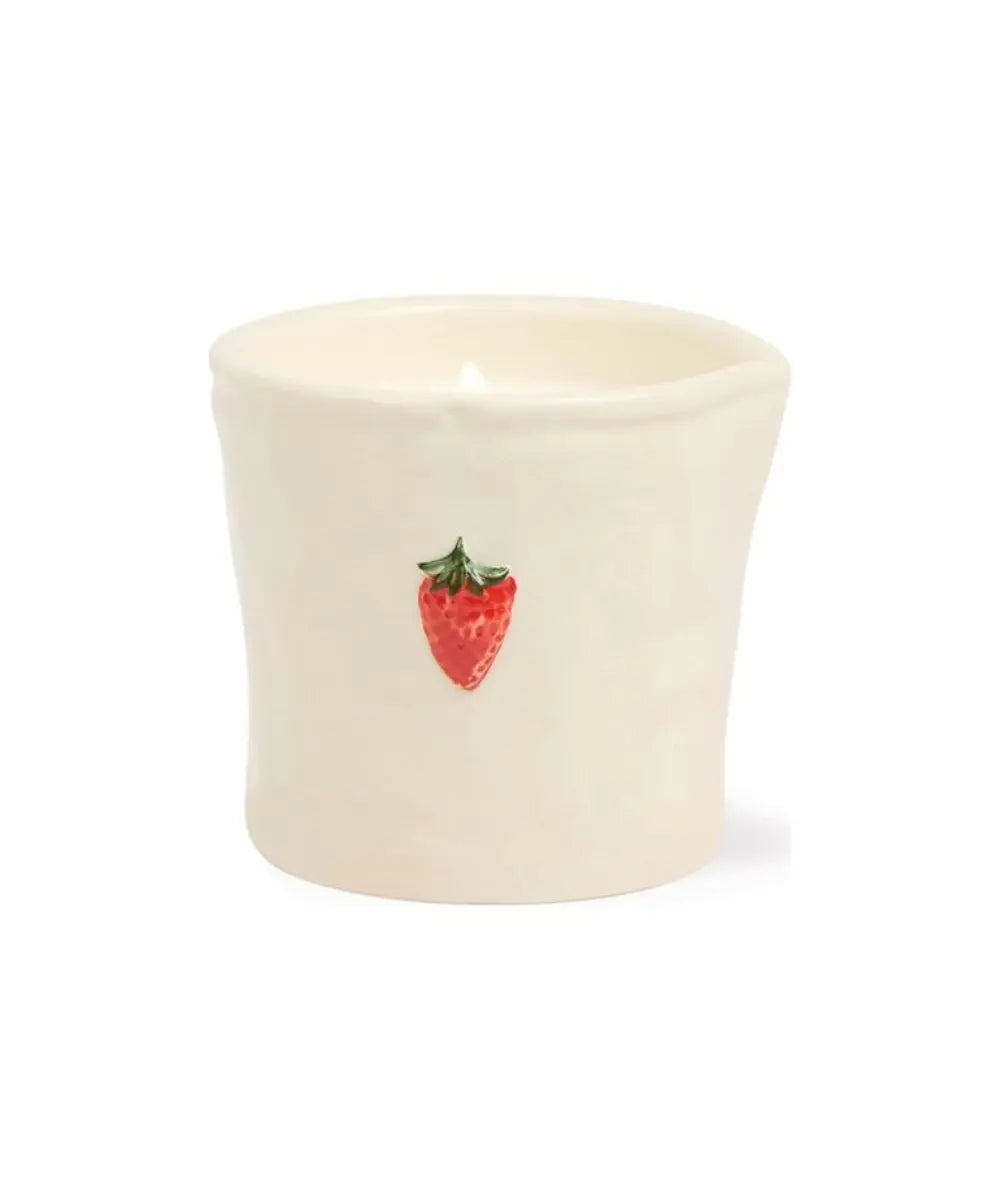 Bougie céramique Fraise Bistro Paddywax détail produit sur fond blanc