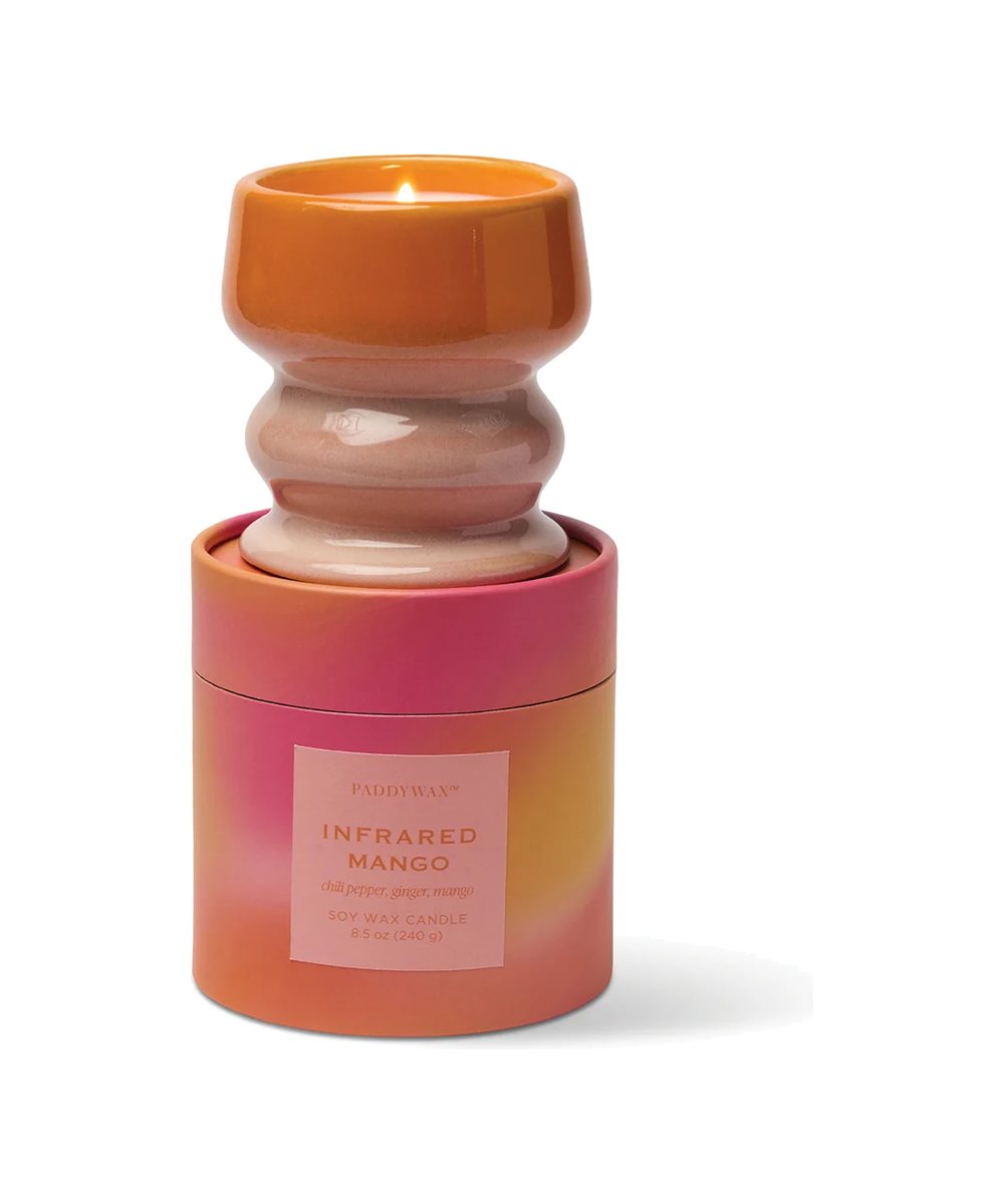 Vue détaillée de Bougie Melt Mangue Infrared - Orange & rose de la marque Paddywax, sur fond blanc