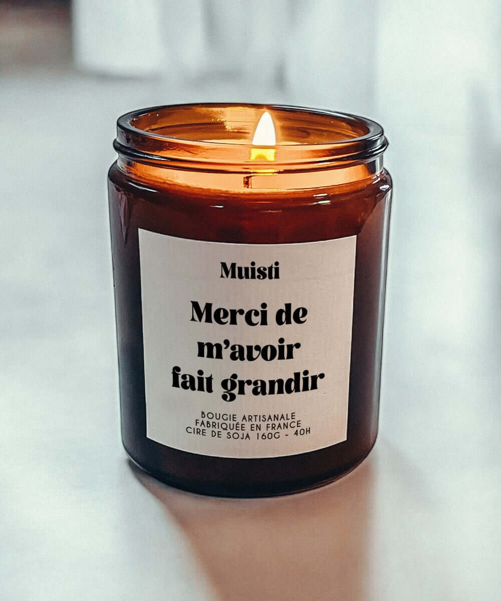 Bougie Merci de m'avoir fait grandir Muisti