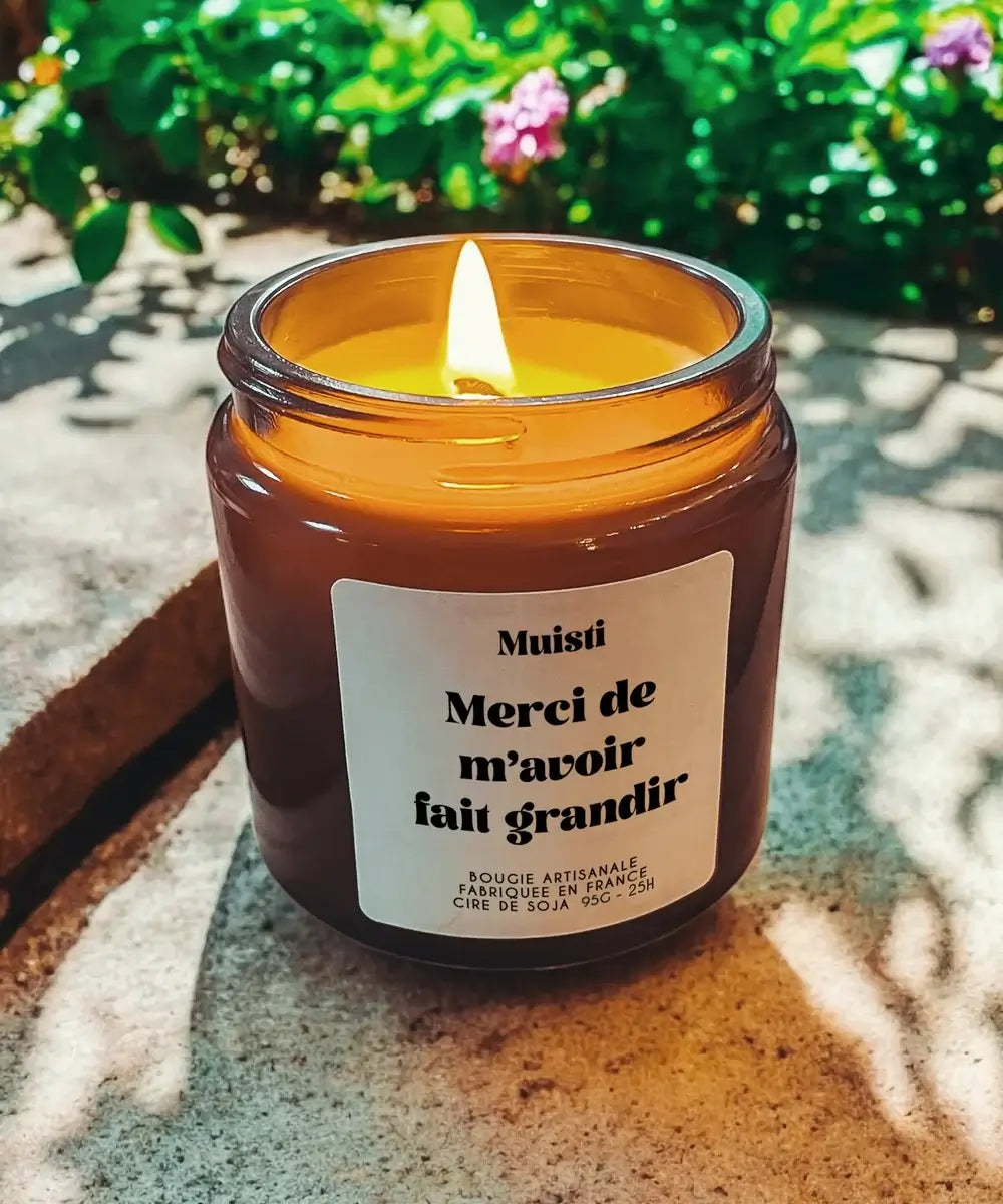 Bougie Merci de m'avoir fait grandir Muisti en situation