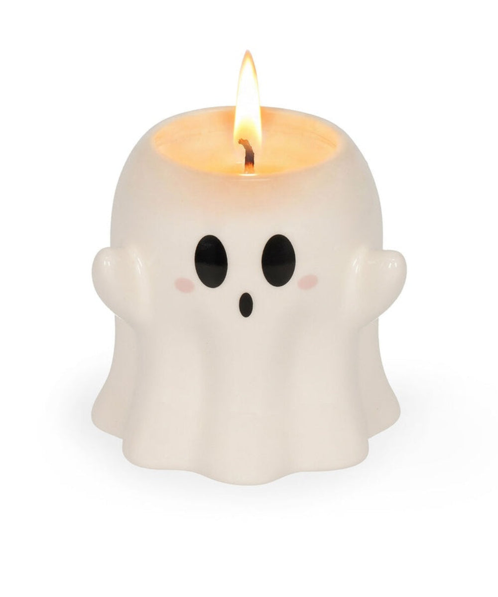 Bougie parfumee en ceramique peinte a la main fantome ghost Legami parfum ambre.