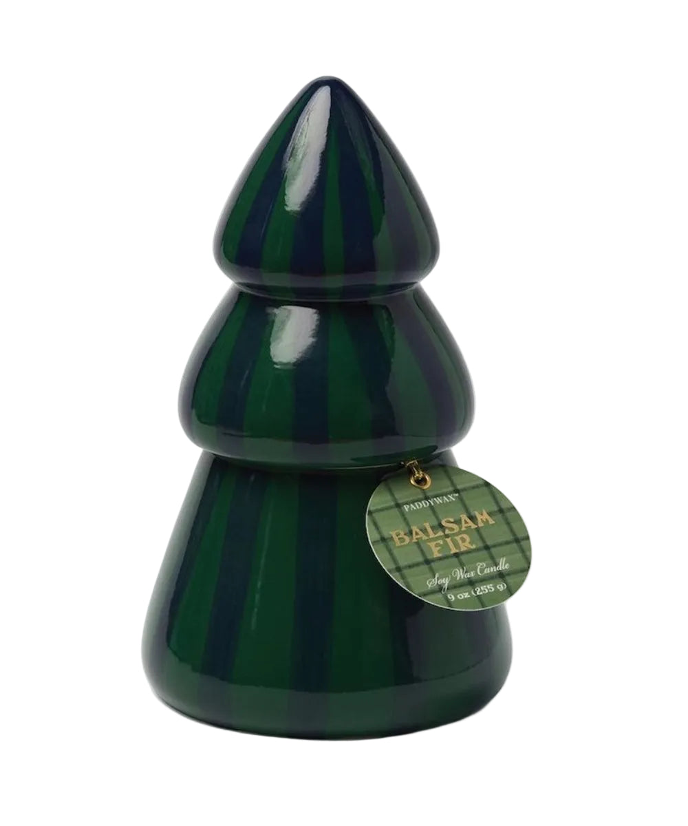 Bougie sapin Cabana Balsam Fir - Vert & bleu marine de la marque Paddywax, sur fond blanc