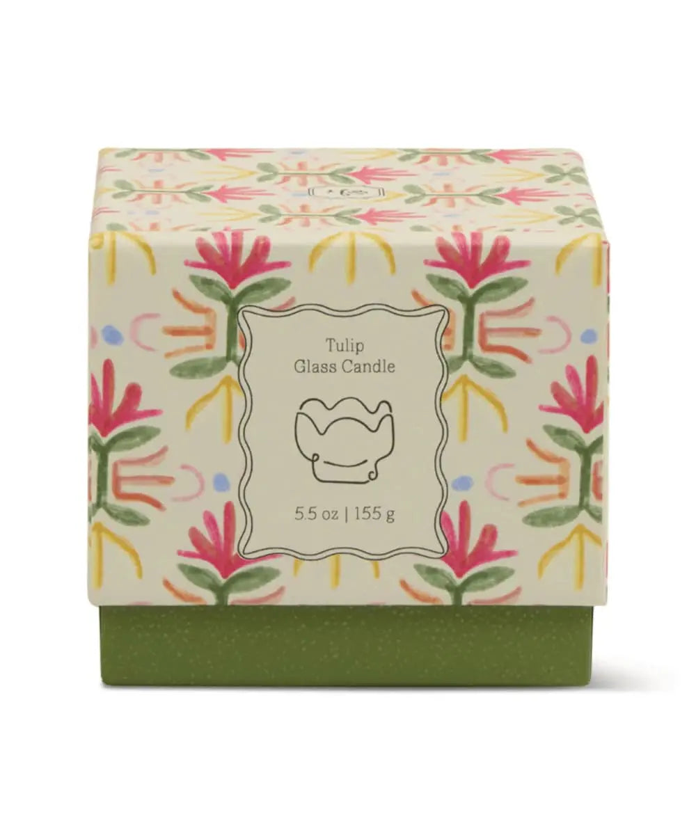 Vue du coffret de la bougie Tulip de la marque Paddywax