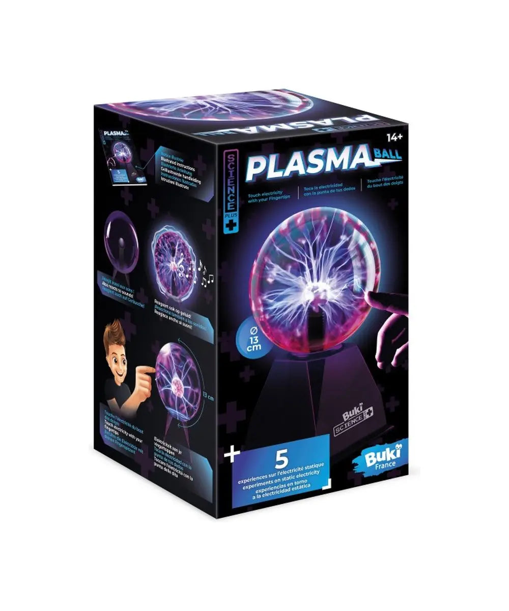 Boule Plasma 13 cm Buki vu de face sur fond clair
