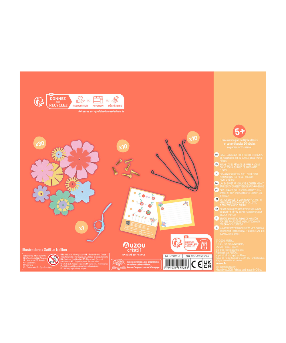 Descriptif du contenu de ma pochette d'artiste - Bouquet de fleurs de Auzou