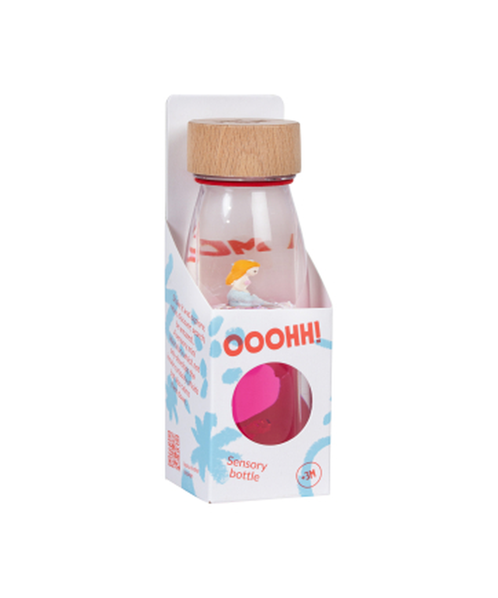 Bouteille sensorielle Move Sea Sparkle rose et marine de Petit Boum