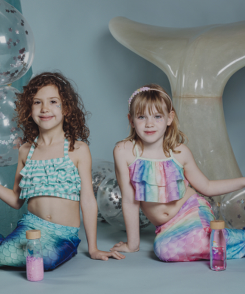 Bouteille sensorielle Move Sea Sparkle rose et marine de Petit Boum