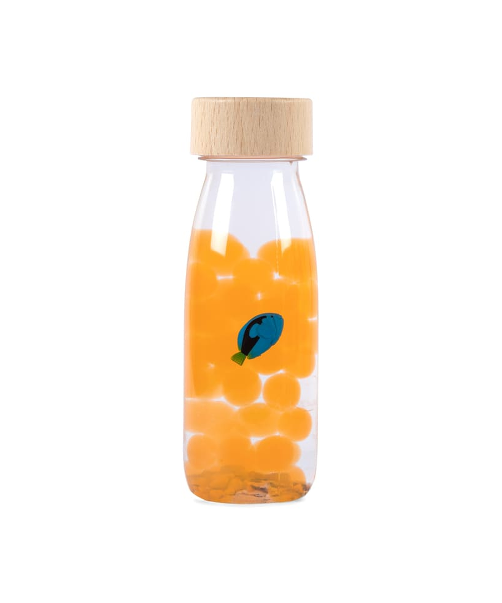 Bouteille sensorielle Sound Blue Tang avec poisson bleu de Petit Boum