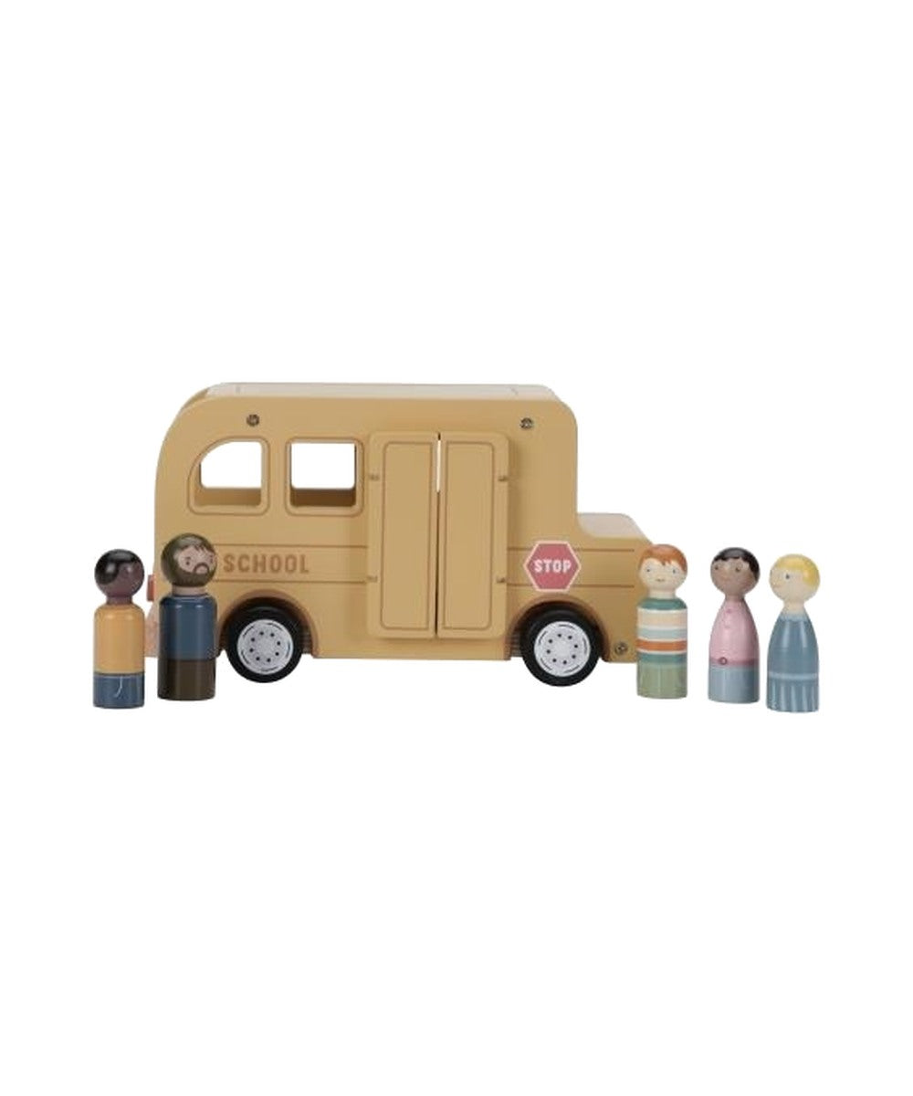 Bus scolaire en bois avec figurines | Little Dutch — vue du produit
