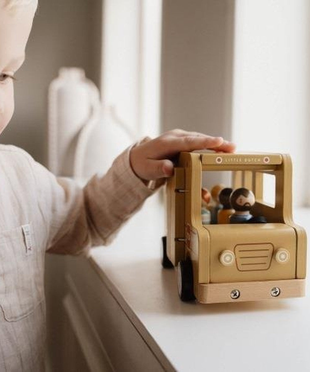 Bus scolaire en bois avec figurines | Little Dutch — vue 2