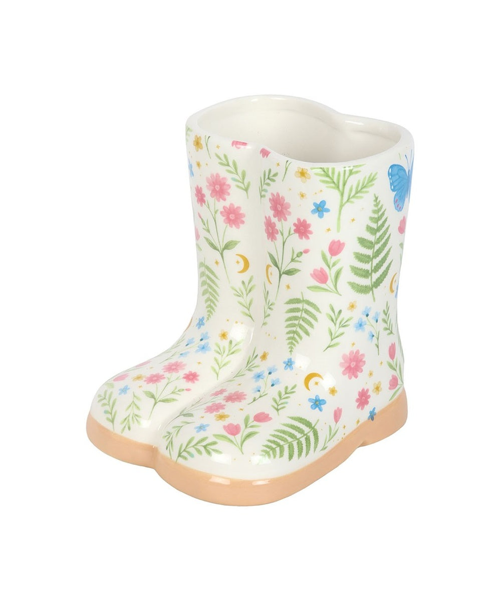 Cache-pot Botte fleurie Luna Bloom de la sélection Merci Léonie sur fond blanc