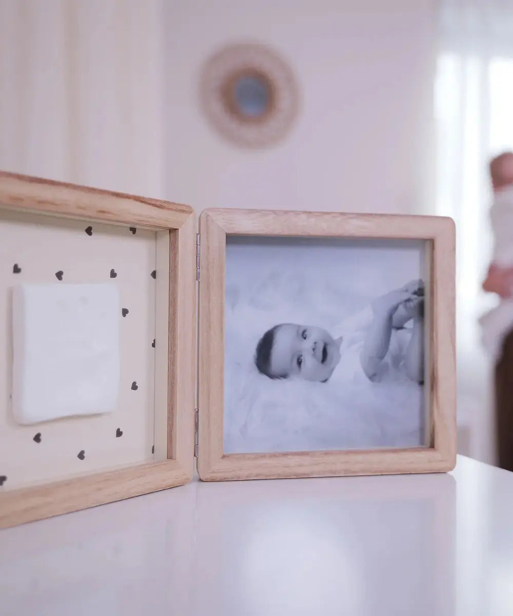Cadre double photo et empreintes de bébé Jolis Coeurs de Petit Artichaut