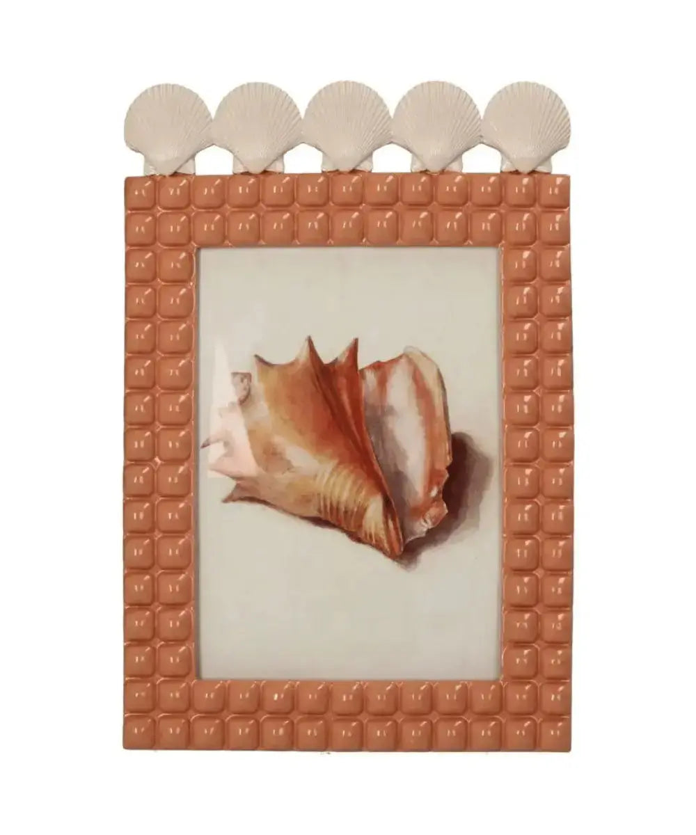 Cadre photo Coquillages rose et crème