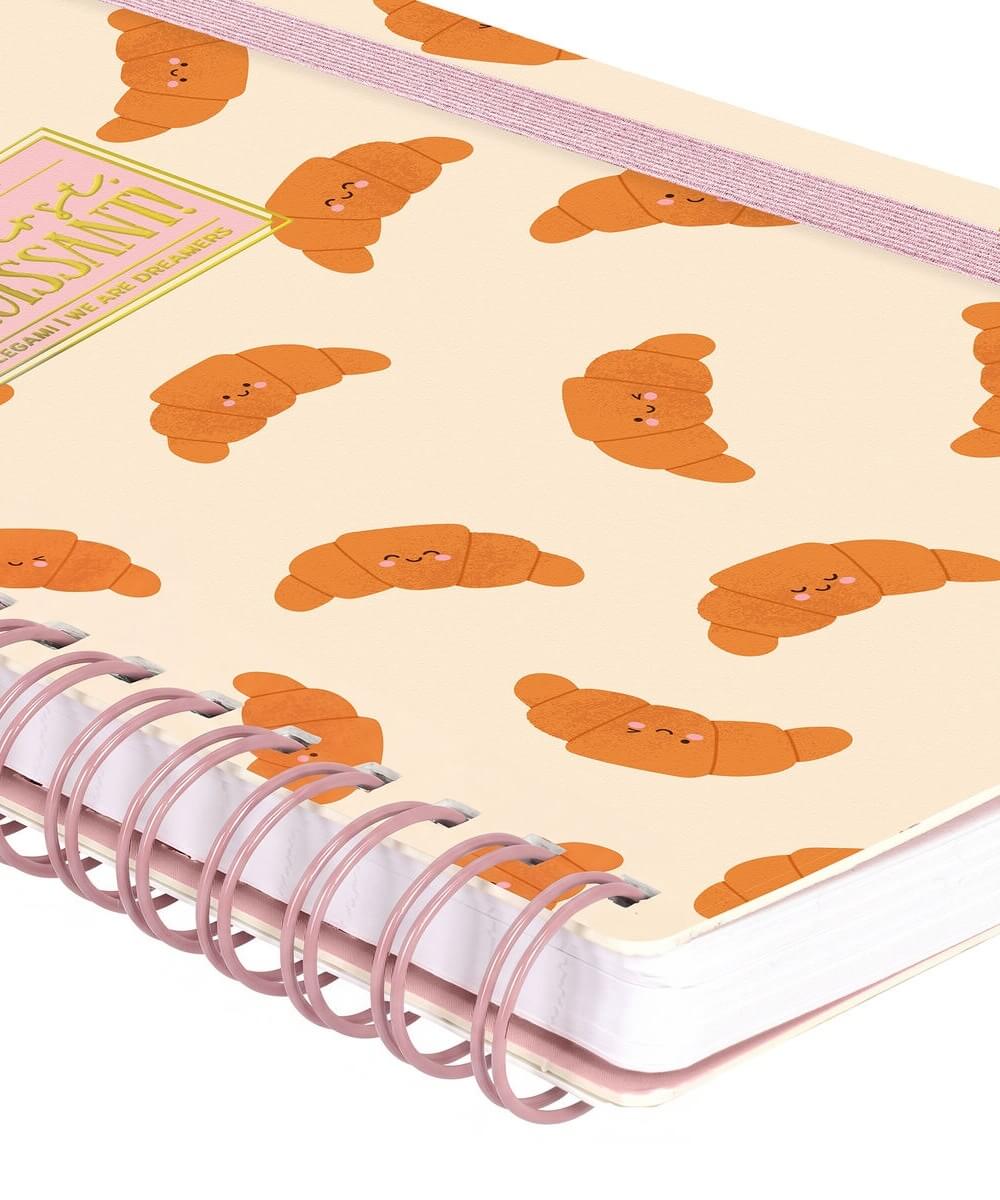 Cahier A5 à spirale Croissant de la marque Legami, en détail