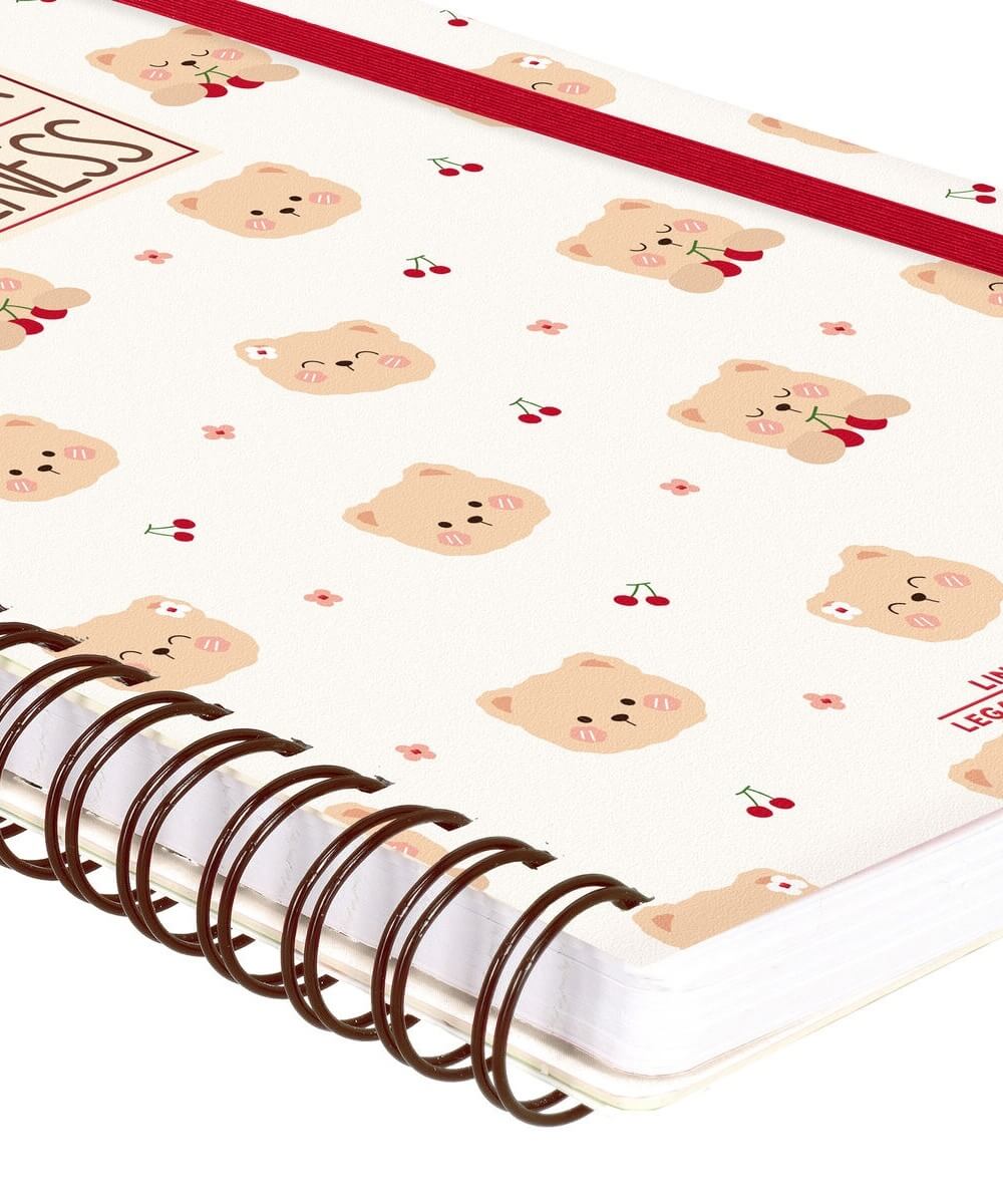 Cahier A5 à spirale Ourson de la marque Legami, en détail