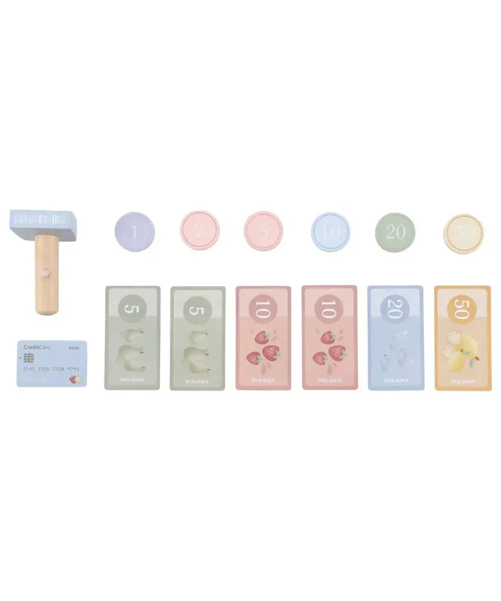 Détails des accessoires de la Caisse enregistreuse en bois de Little Dutch