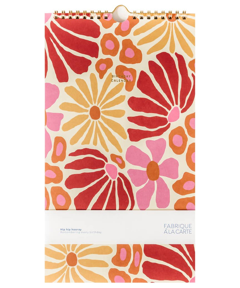 Calendrier perpétuel des anniversaires à motifs fleurs A-Journal