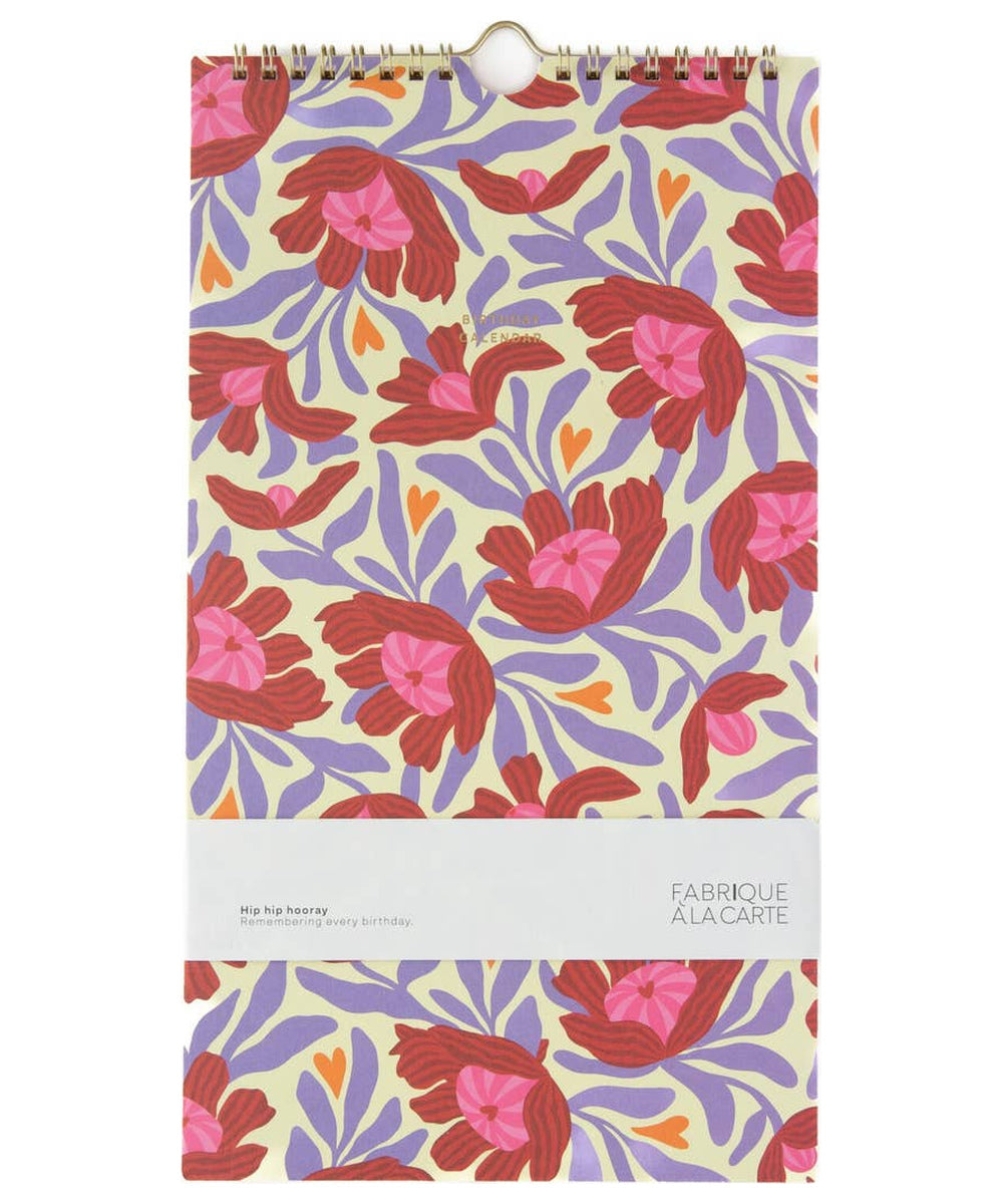 Calendrier perpétuel des anniversaires Fleurs Beige A-Journal