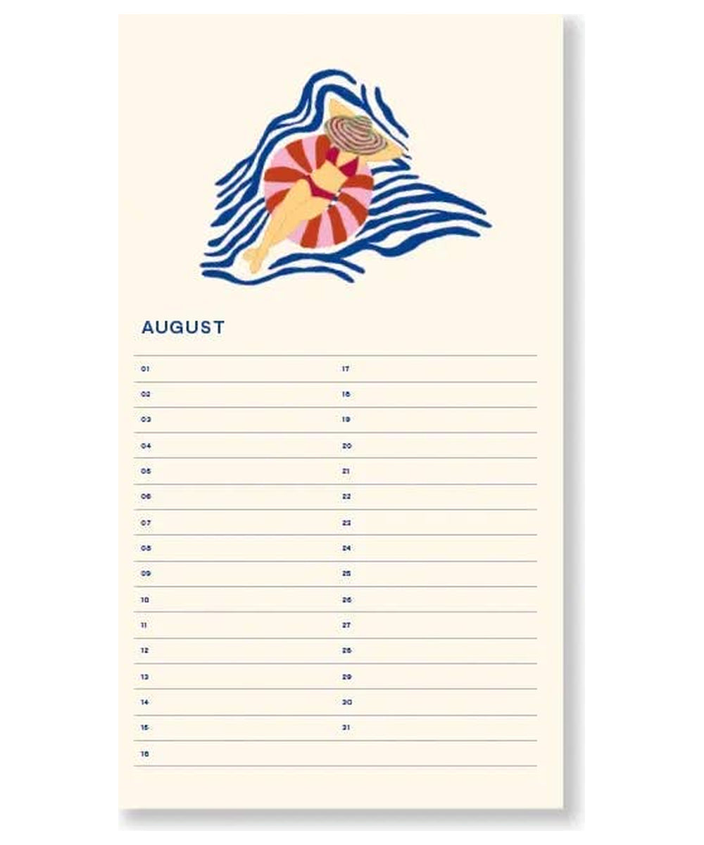 Calendrier perpétuel des anniversaires Fleurs Beige A-Journal