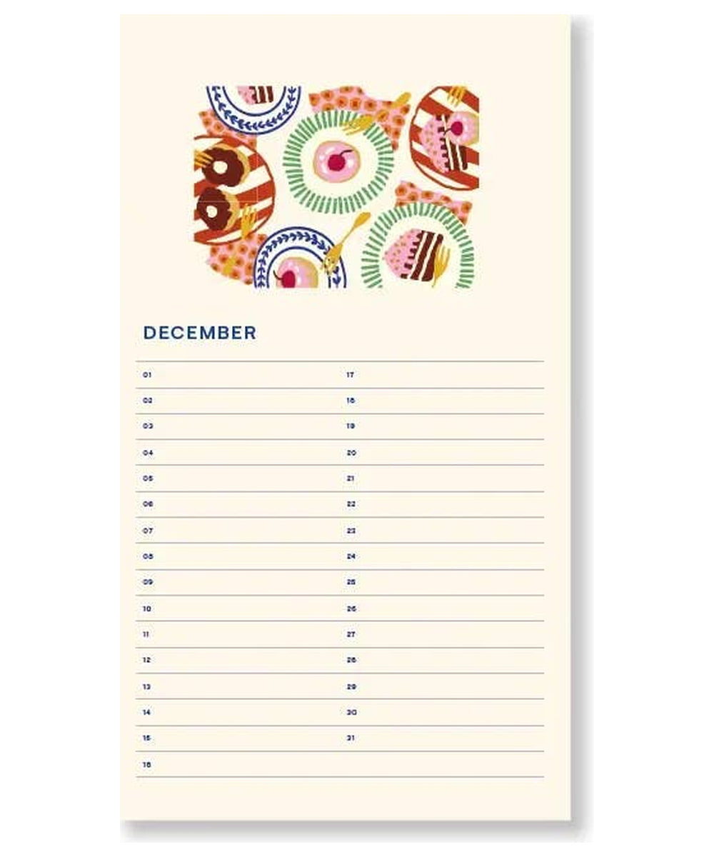 Calendrier perpétuel des anniversaires Fleurs Beige A-Journal