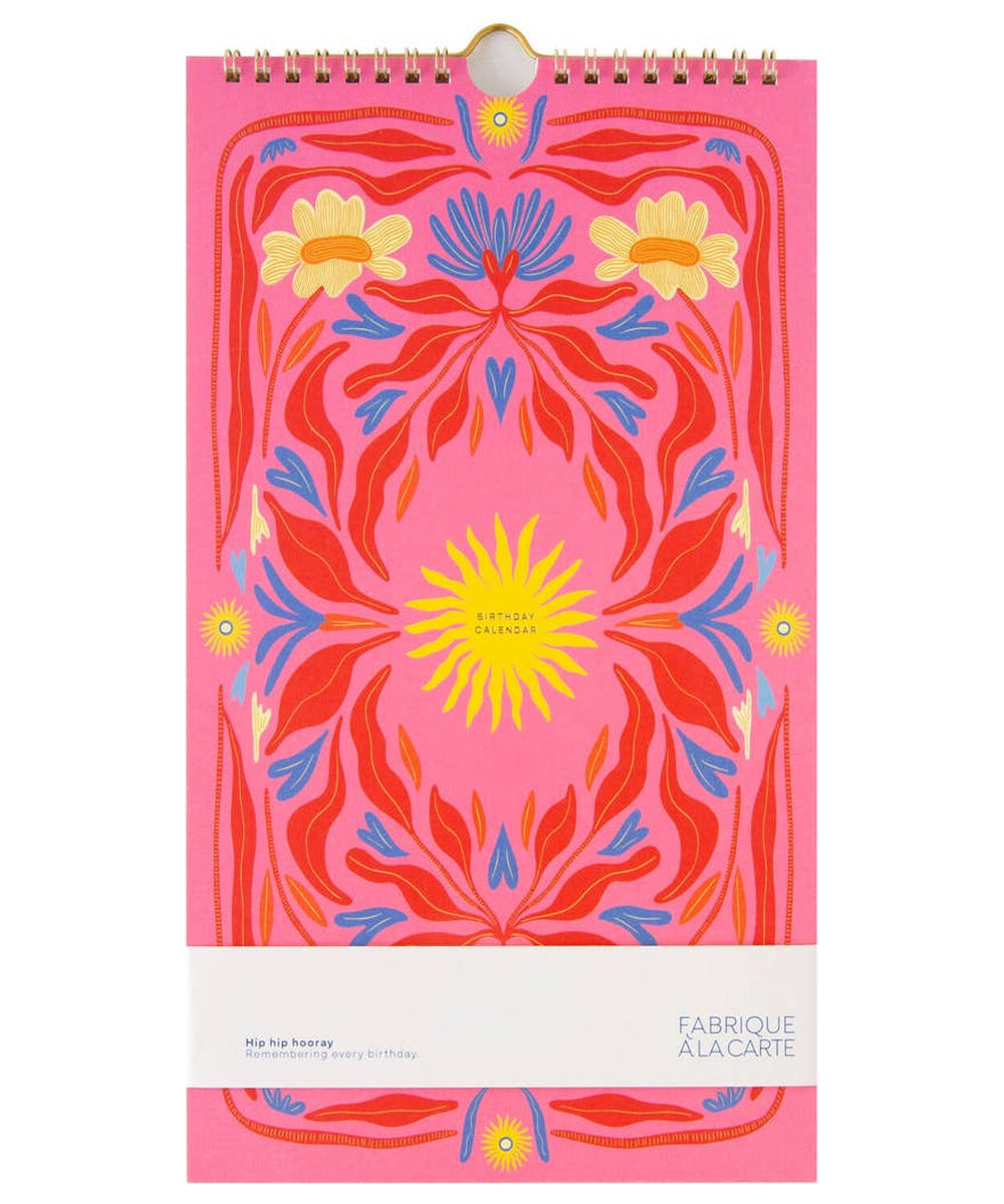 Calendrier perpétuel des anniversaires rose Sun Pink A-Journal