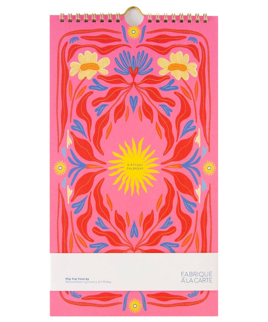 Calendrier perpétuel des anniversaires rose Sun Pink A-Journal