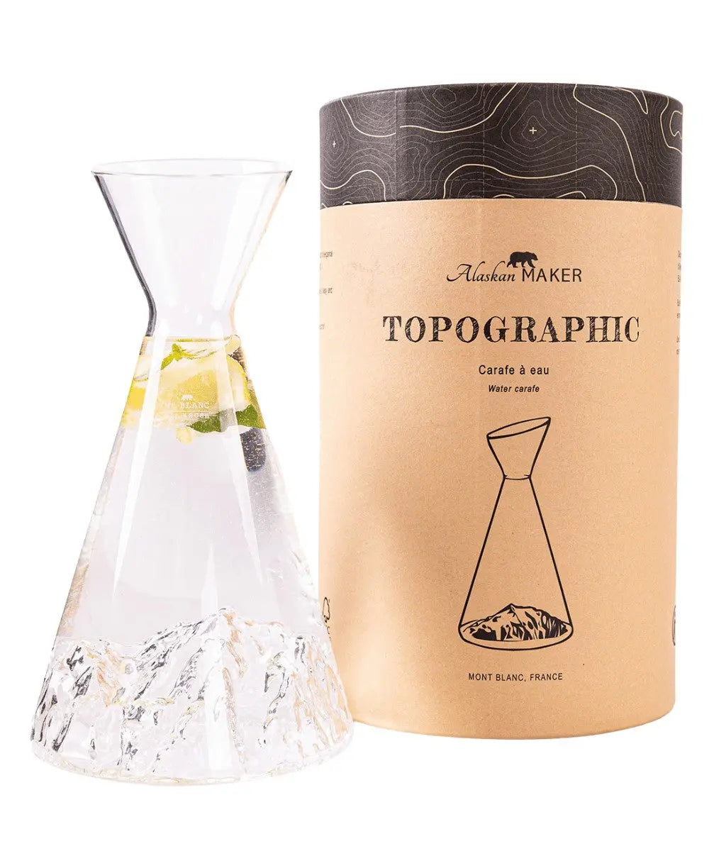 Carafe à eau Topographic Mont-Blanc et sa boite de présentation