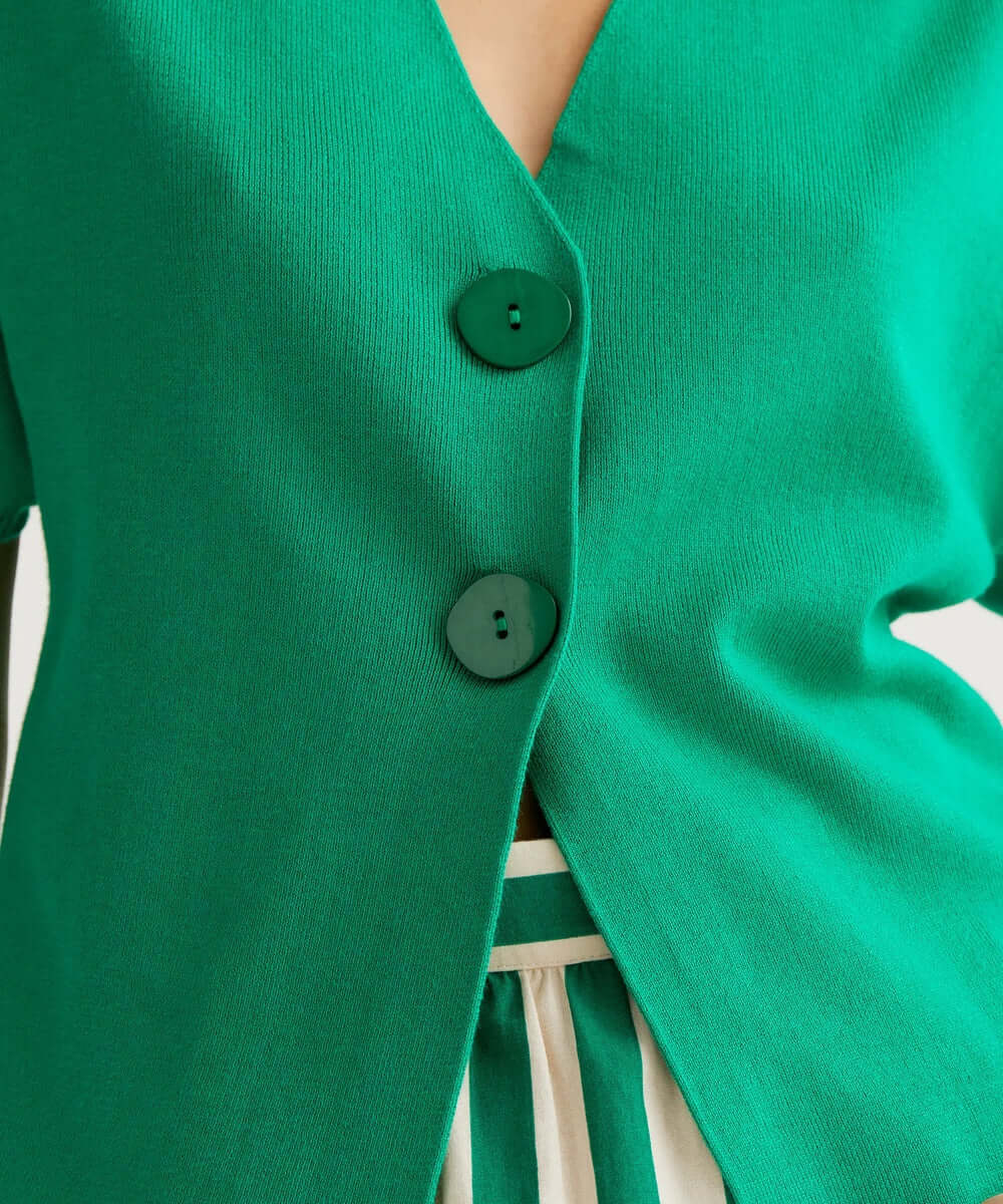 Cardigan en maille vert de Compañía Fantástica