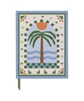 Carnet Adopo Palmier Designworks vu de face avec ruban marque-page vert sur fond blanc