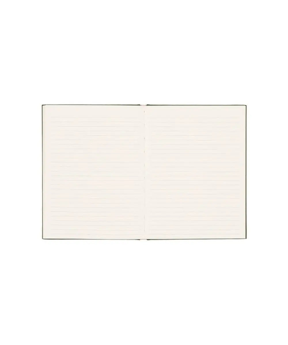 Intérieur du carnet Adopo Palmier Designworks avec pages lignées ouvertes à plat