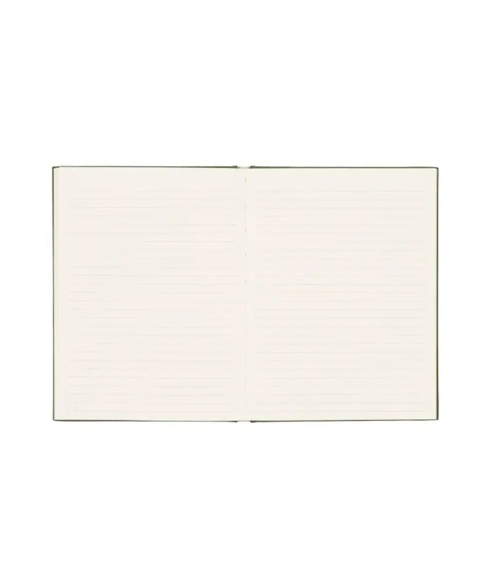 Carnet a couverture rigide illustre de paons adapo avec marque page en tissu.