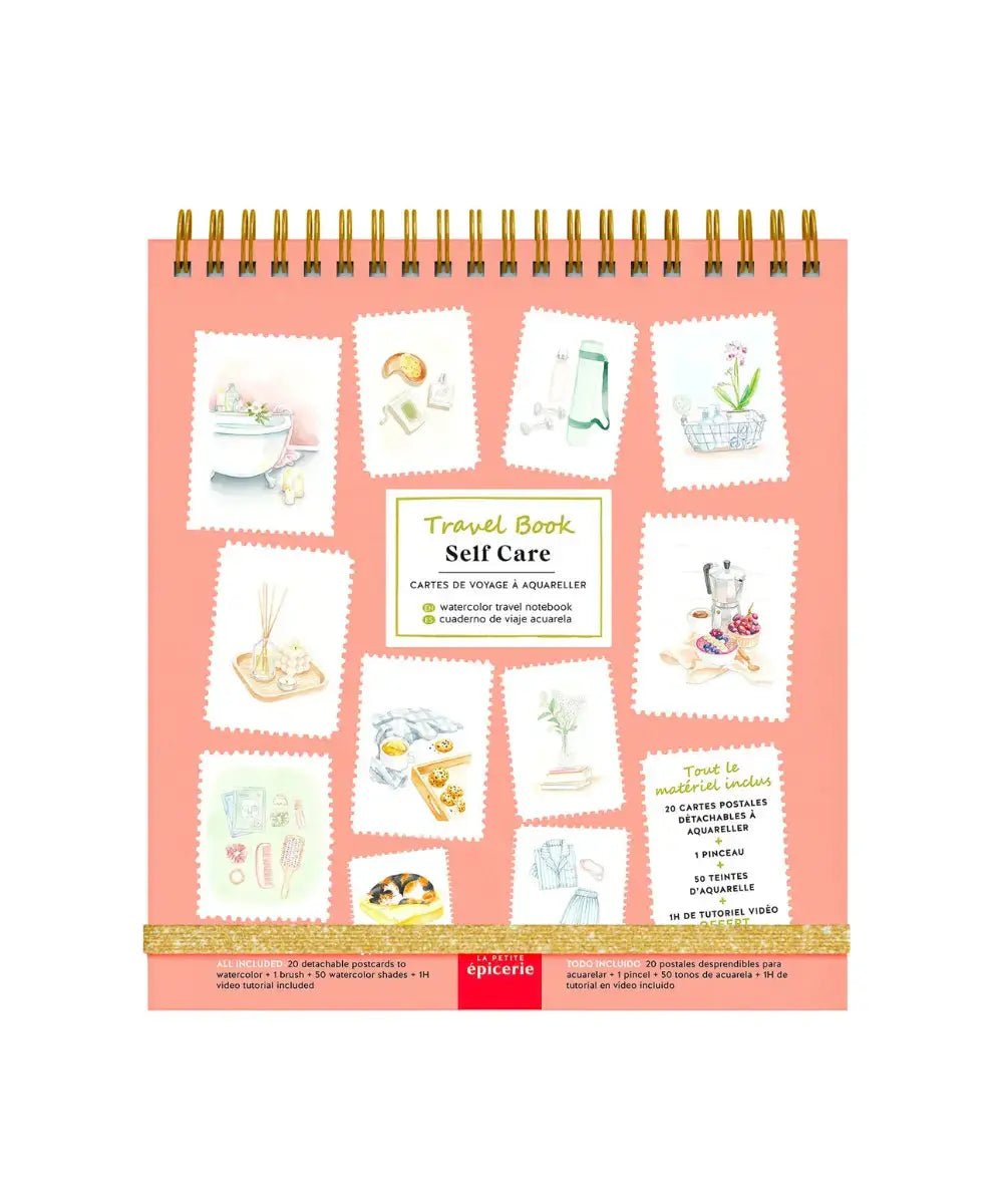 Carnet d'aquarelle Travel Book Self Care de la marque La Petite Epicerie sur fond blanc