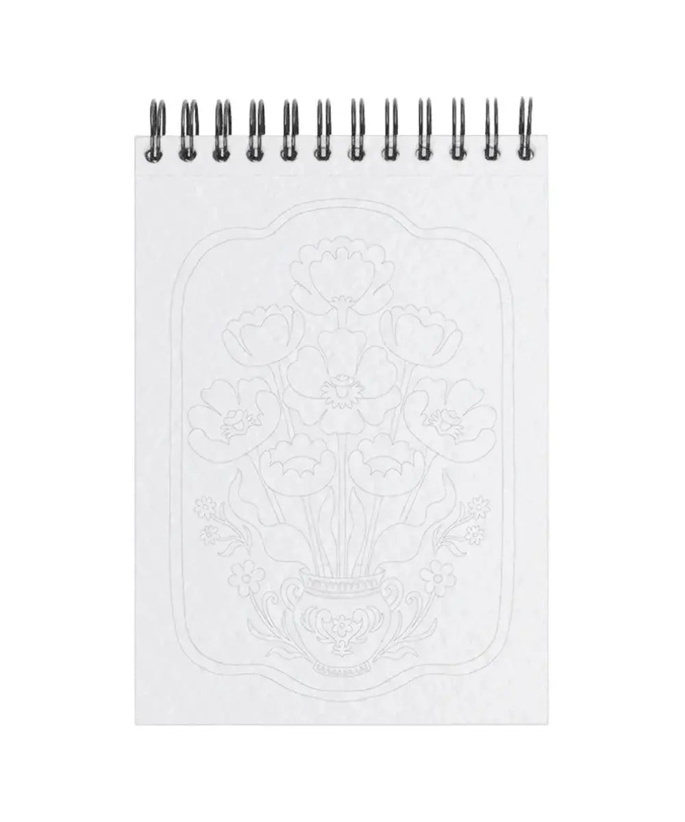 Détail d'une illustration florale contenue dans le carnet de coloriage Bloom