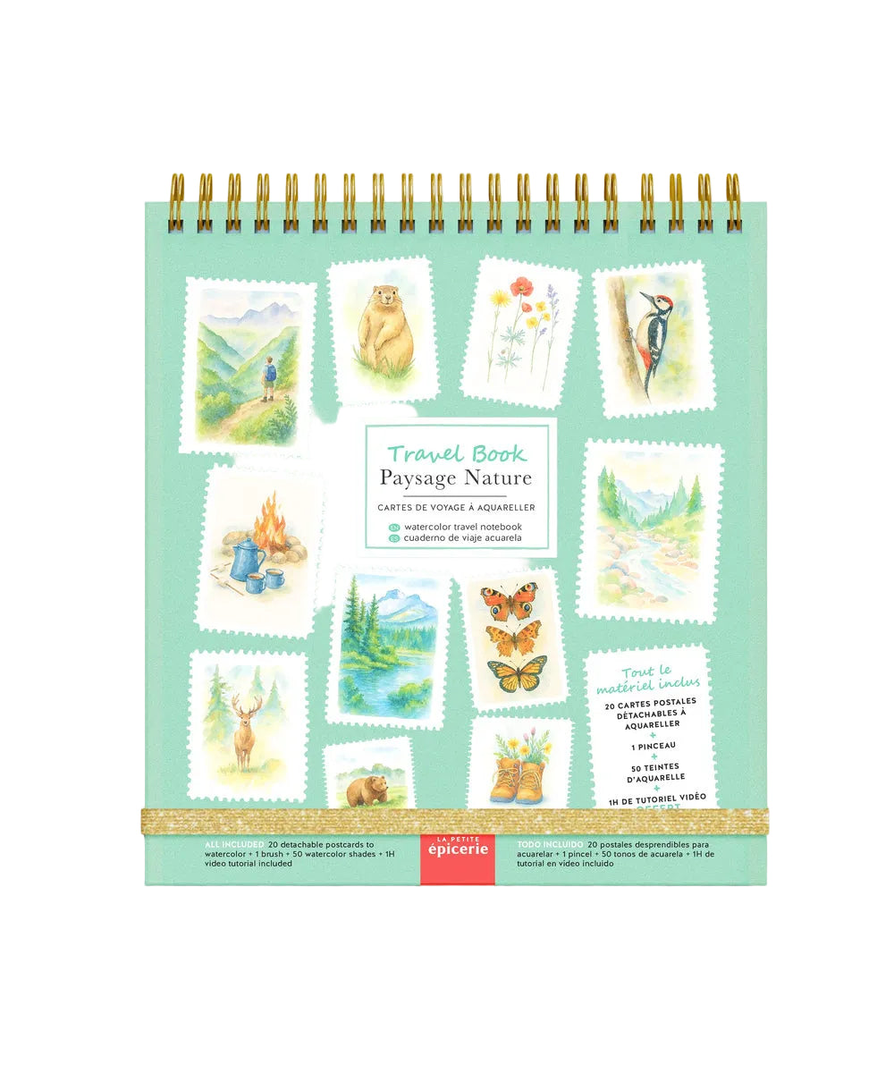 Carnet d'aquarelle Travel Book Paysages Nature de La Petite Épicerie sur fond blanc