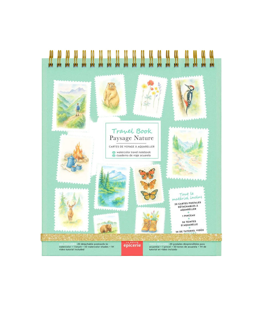 Carnet d'aquarelle Travel Book Paysages Nature de La Petite Épicerie sur fond blanc